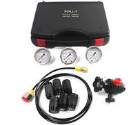 Caibendss Nitrogen Pressure Test System Hydraulic Nitrogen Accumulator Charging Kit,with 7 Couplings, 3 Gauges(1500PSI /3500PSI/ 6000PSI), and 1 Gas Hose，for Agricultura,Machinery