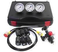 Caibendss Pressure test for hydraulic accumulators, nitrogen filling kit with gas hose, nitrogen filling gas gauge, hydraulic accumulator pressure test kit, for gas filling