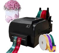 Caibendss Satin Ribbon Printer Machine, Digital Thermal Ribbon Hot Foil Stamping Printing Machine, 200DPI,150mm/s,Supports 50+ Languages for Christmas Party DoubleRow