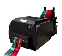 Caibendss Satin Ribbon Printing Machine with Holder,Thermal Label Printer Foil Stamping Printing Machine, 150mm/s,Supports 50+ Languages, DIY Decorative Ribbon DoubleRow