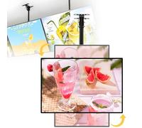 Caibendss Wall Mounted Billboard for Restaurant，Illuminated Poster Display,LED Backlit Menu Board,Wall Mounted Billboard，0-90° Rotation for Restaurant,Cafe,Shops 50×70cm