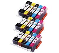 Caidi 15 PGI-525XL CLI-526XL Compatible with Canon PGI 525 CLI 526 Ink Cartridges for Canon Pixma MG5250 MG6150 MG5150 MG8150 MG5350 MG6250 MG5300 MX885 MX895 IP495 0 IP48 50 MG8250 MX715 IX6550