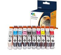 CAIDI Compatible PGI-72 Ink Cartridge (10-Pack PBK MBK C M Y PC PM R GY CO) Replacement for Canon PIXMA Pro-10 Pro-10s
