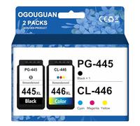 CAIDI PG445 CL446 Ink Cartridge Compatible with Canon Pixma MX494 MG2440 MG2540 MG2940 IP2840 MG2545 TS3140 MG3040 TR4540 445 XL 446 XL (1 BK 1 Color)