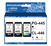 CAIDI PG445 CL446 Ink Cartridge Compatible with Canon Pixma MX494 MG2440 MG2540 MG2940 IP2840 MG2545 TS3140 MG3040 TR4540 445 XL 446 XL (2BK 1 Color)
