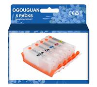 CAIDI PGI-550 CLI-551 Empty Cartridge with Chip for Canon PIXMA iP-7250 iP-8750 iX-6850 MG-5450 MG-5550 MG-5650 MG-5655 MG-6350 MG-6450 MG-650 MG-6500 MG-7150 MG-6150 MX-725 MX-925 (5)