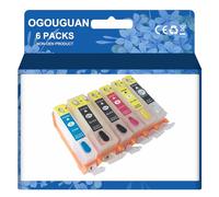 CAIDI PGI-550 CLI-551 Empty Cartridge with Chip for Canon PIXMA iP-7250 iP-8750 iX-6850 MG-5450 MG-5550 MG-5650 MG-5655 MG-6350 MG-6450 MG-650 MG-6500 MG-7150 MG-6150 MX-725 MX-925 (6)