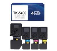 CAIDI TK5490 TK-5490 Compatible Toner Cartridge for Kyocera TK-5490 Replacement Works for Ecosys PA2101cx PA2101cwx MA2101cfx MA2101cwfx (4PK-BK/C/M/Y)
