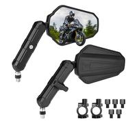 CAIDIS Motorbike Mirrors Universal Motorcycle Rearview Mirrors M8 M10 Bolt Handlebar Mount Adjustment Convex Foldable 360 Degrees Motorbike Rearview Mirror