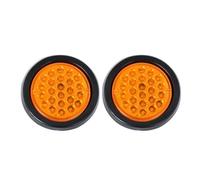 CAIDIS Rear Tail Light 2piece 24V 24 LED Round Car Rear Tail Light Brake Stop Side Marker Turn Warning Indicator Lamp Truck Trailer Reflector ATV RV Bus Tail Light(2piece Yellow)