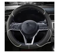 CAIDIS Steering Wheel Cover For Nissan For X-trail For Qashqai For Rogue 2017-2021 D Type PU Leather Car Steering Wheel Cover (Color : White)