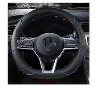 CAIDIS Steering Wheel Cover For Nissan X-trail, Qashqai, Rogue 2017-2021, D Type PU Leather, Blue, 37 cm