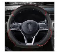 CAIDIS Steering Wheel Cover For Nissan X-trail Qashqai Rogue 2017-2021, D Type PU Leather, Red, 37 cm
