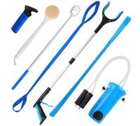 CAidRE 7PC Hip Kit, Hip Kit for Seniors Total Hip Replacement Prime, Mobility Aids with Reacher Grabber,Shoe Horn,Sock Aid,Leg Lifter,Shower Brush,Back Scratcher,Car Handle Assist for Surgery Recovery