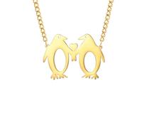 Caiduoduo necklace personality line penguin pendant 20K stainless steel necklace
