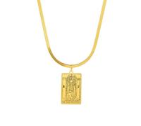 Caiduoduo Necklace tarot THE HIGH PRIESTESS PENDANT STAINLESS STEEL SNAKE BONE CHAIN