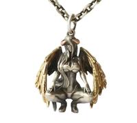 Caiduoduo Retro Punk Style Winged Devil Angel Pendant Sexy Goddess Necklace for Men Women Personality Lucky Charm Jewelry