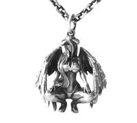 Caiduoduo Retro Punk Style Winged Devil Angel Pendant Sexy Goddess Necklace for Men Women Personality Lucky Charm Jewelry