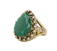 Caiduoduo Vintage flow noble ring set with pear-shaped luxury gemstones