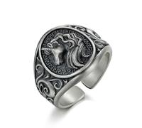 Caiduoduo Vintage Unicorn Ring men Hip Hop Personality men Index Finger Open Ring Adjustable
