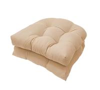 CAIEJSAEN 2pcs Outdoor Chair Cushions, Thicken Indoor U Shaped Kitchen Pad Chair Cushions for Dinning Chairs Comfortable Dining Replacement Mats 48 * 48cm Waterproof Garden Seat Cushion (Khaki)