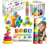 Caiery 6 in1 Baby Toys Montessori Toys for 1 Year Old Boys Girls 1st Birthday Gifts, Brian Sensory Toys for Babies Early Educational Baby Travel Toys for Toddler Age 1-2