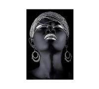 CAIFGQ African Silver-Haired Women Vintage Poster Canvas Poster Bedroom Decor Landscape Decor Gift 24x36inch(60x90cm)