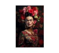 CAIFGQ Frida Kahlo Floral Poster Canvas Poster Wall Art Print Picture Paintings 24x36inch(60x90cm)