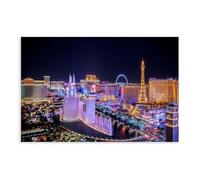 CAIFGQ Las Vegas Strip Fountain Poster Canvas Poster Wall Art Print Picture Paintings 24x36inch(60x90cm)
