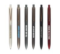 CAIGANS&CM 6-Pack Motivational pens for women Black Ink Gel Pens Fine Point 0.5mm Perfect for Schools, Offices, Churches & Hospitals - Great Employee Reward Gifts