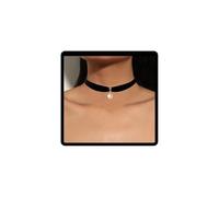 Caiguoer Black Choker Necklace Pearl Pendant Collar Vintage Gothic Velvet Necklace Halloween Accessories for Women and Girls