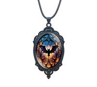 Caiguoer Gothic Black Bat Necklace Witch Pendant Collar Necklace Halloween Accessories for Women and Girls (Bat)