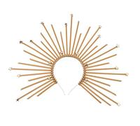 Caiguoer Mary Crown Headband Goddess Spiked Zip Tie Pentagram Hairband Halloween Headdress for Women