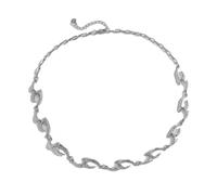 Caiguoer Punk Thorns Necklace Silvery Barbed Wire Necklace Irregular Metal Goth Jewellery for Men (B)