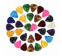 CAIHONG Guitar Picks Thin 50 Pack, Plectrums Celluloid Light Soft Gauge Assorted Pearl Variety Pack - Mixed Colorful - Plectrum for Acoustic, Electric and Bass - 0.46mm