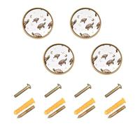 Caihoyu 4 Pack Cabinet Pulls and Knobs 1.26 Inch Wall Knobs for Hanging for Dresser Drawers Art Eastern Box Turtle Reptile