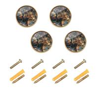Caihoyu 4 Pack Hardware for Cabinets and Drawers 1 26"(32mm) Wall Knobs for Hanging Door and Drawer Celebrating Independence Day