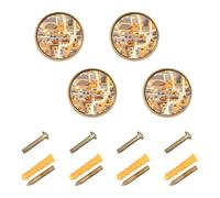 Caihoyu 4PCS Round Knobs 1.26" Kitchen Drawer Knobs for Cupboards Construction Scene Concrete Mixer Truck Bulldozer