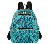 Caihoyu Backpack 2 Large Main Pockets Blue Blush Leopard S, Blue Blush Leopard, M, Casual