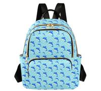 Caihoyu Backpack 3 Zipper Pockets Underwater Sea Narwhal S, Underwater Sea Narwhal, S, Casual