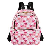 Caihoyu Backpack Multi Pocket Hearts Blush Red S, Hearts Blush Red, M, Casual