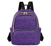Caihoyu Backpack Multi Pocket Purple Cheetah Cat S, Purple Cheetah Cat, M, Casual