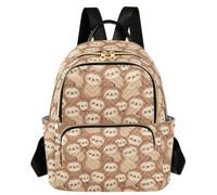 Caihoyu Backpack Two Sizes Cute Sloth Sleeping Brown S, Cute Sloth Sleeping Brown, S, Casual