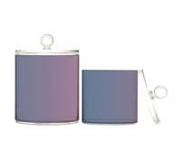 Caihoyu Blue Pink Gradient Clear Plastic Storage Container with lid Pantry Essentials Decorative Storage Bins for Cotton Swabs,Cotton Pad2 Pack