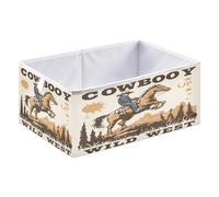 Caihoyu Cube Storage Bins Foldable Cloth Storage Organizer Baskets for Toys Books Shelves Closets 15.75x10.63x6.96in A Cowboy Riding A Horse in The Wild West