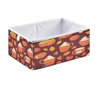 Caihoyu Cube Storage Bins Foldable Cube Organizer Bins for Closet Shelves 15.75x10.63x6.96in Pumpkins and Apples