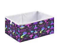 Caihoyu Cube Storage Bins Foldable Cube Organizer Bins for Organization Shelf Basket for Shelves 11.02x11.02x11.02in Neon Color Cute Witchy Icons Like Mushrooms and Fire Flames