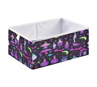 Caihoyu Cube Storage Bins Foldable Cube Organizer Bins for Toys Books Shelves Closets 11.02x11.02x11.02in Cute Witchy Icons Like Magic Potions and Mushrooms with Fire