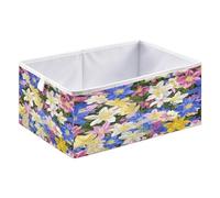 Caihoyu Fabric Storage Cube Bin Foldable Cloth Storage Organizer Baskets Kids Room Organization 15.75x10.63x6.96in Beauty Spring Flowers Colorado Colorado Blue Columbine
