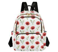 Caihoyu Fashion Backpack 2 Large Main Pockets Red Poppy Flower S, Red Poppy Flower, M, Casual